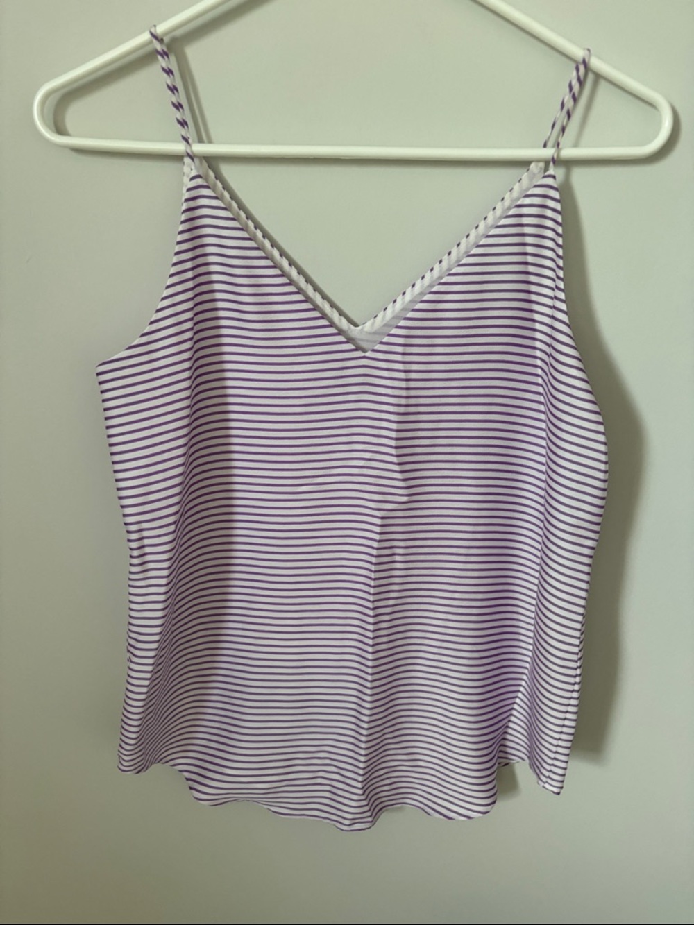 Express Lavender and White Striped V-Neck Spaghetti Strap Cami